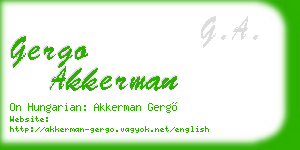 gergo akkerman business card